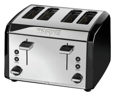 Waring - Toaster - 4 Slice Stainless Steel -Black.